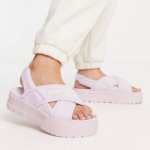New! Puma Mayze Platform Chunky Heel Crisscross Athletic Sporty Sandals